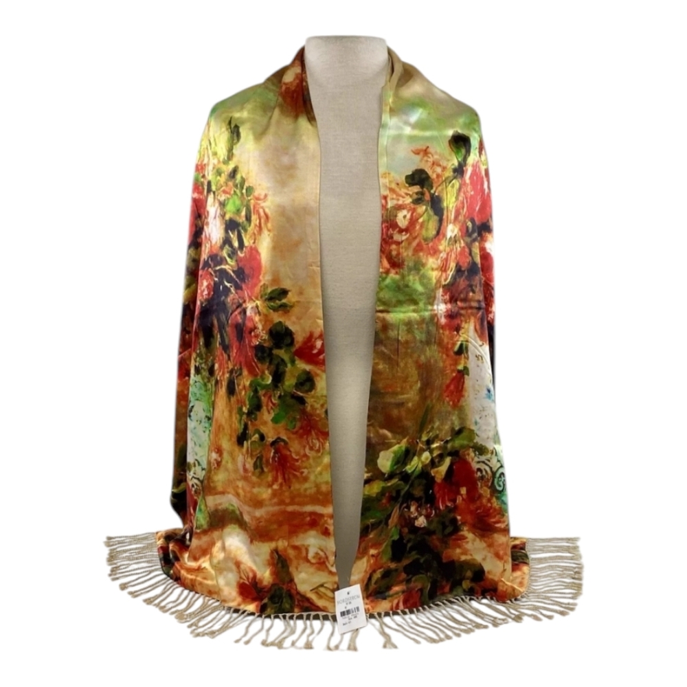 Roffe Accessories 100% Silk Multi-Color‎ Scarf - New With Tags